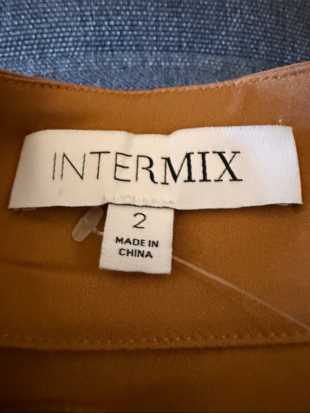 Intermix Silk Long Sleeve Blouse with High Neckline & Button Detailing. Size 2. - Picture 4 of 5